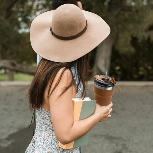 SPLMIFA Travel Coffee Mugs Leak-Proof, Reusable Coffee Cups with Lids, Stainless Steel Vacuum Insulated Coffee Tumblers, Thermal Insulation Cups for Men and Women Hot & Cold Drinks(4th-Brown, 16OZ) - Image 6
