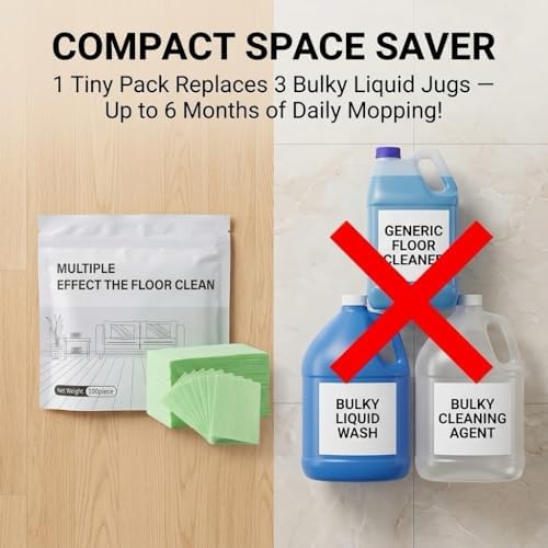 Multi-Surface Floor Cleaner Tablet, 100 Count Water Soluble Sheets, Deep Cleaning Solution for Mopping Hardwood, Tile and Laminate Floors, Household Cleaning (Green Gardenia Fragrance, 300PCS) - Image 7