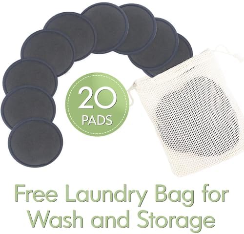 28 Pack Reusable Cotton Rounds with Washable Laundry Bag and Round Box|Travel Essentials for Skincare, Makeup Remover Pads and Storage|Reusable Makeup Remover Pads Black - Image 7