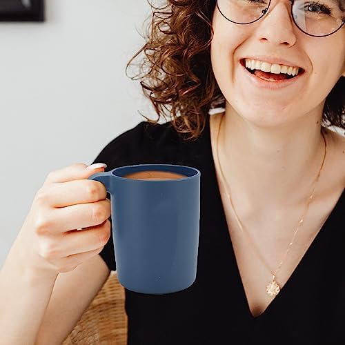 Wrova 16oz Wheat Straw Cups with handles set of 6-Plastic Cups Reusable-Unbreakable Kids Mugs-Dishwasher Safe & Microwave Safe-Ideal Plastic Mugs for Tea,Coffee,Camping,RV-Navy Blue - Image 7