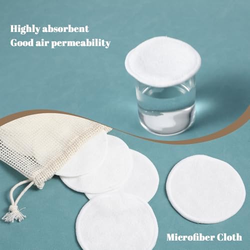 Grevosea 20 Pcs Reusable Cotton Rounds for Face, Makeup Remover Pads Reusable Cotton Face Pads with a Mesh Washable Laundry Bag for Makeup Removal Facial Cleansing Skincare Travel Essentials - Image 7