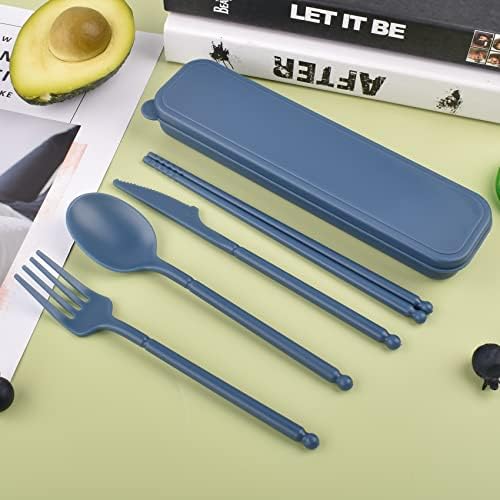 Reusable Utensils Set with Case, Plastic Travel Utensils - Image 6