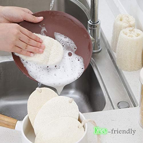 Natural Dish Scrubbers, 6 Piece Kitchen Loofah Sponge, Greener Clean Durable Non-Scratch Brush, Made from Plant-Based Fibers Oil Non-Stick, Compostable - Image 7
