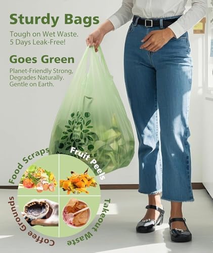 6-8 Gallon Kitchen Trash Bags With Handle Tie 60 Packs AYOTEE Compost Bags - Image 7
