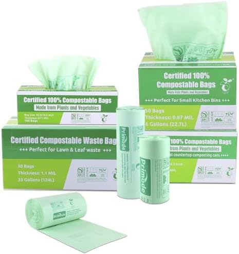 Compost Bags, Compostable Trash Bags 3 Gallon Compostable Bags 200 Count Small Compost Bags for Countertop bin Extra Thick 0.71 Mil. ASTM D6400 Certified By BPI and TÜV AUSTRIA (3 Gallon, 200 Units) - Image 7