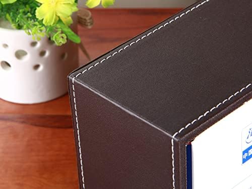 PU Leather Rectangular Tissue Box Cover - Multifunctional Tissue Box Holder with Stationery Remote Control Box, Decorative Tissue Pen Remote Organizer for Home/Office/Restaurant (Brown)