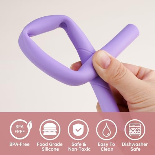 NiHome 6 PCS Extra Wide Reusable Bent Silicone Straws for Boba & Smoothies - Image 6