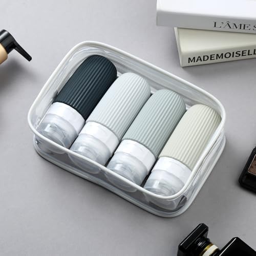 Mrsdry Travel Bottles for Toiletries, Tsa Approved 2oz Travel Bottles, BPA Free Leak Proof Travel Size Toiletry Containers, Refillable Travel Accessories with Toiletry Bag for Shampoo Liquid (4 Pack) - Image 7