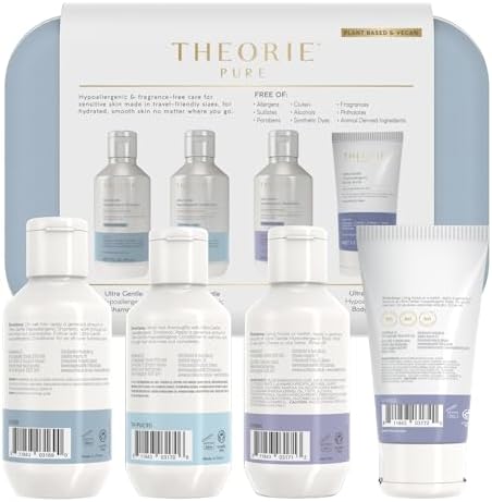 THEORIE PURE Travel Size Toiletries Set - Hypoallergenic Shampoo, Conditioner, Body Wash & Body Scrub - Fragrance-Free, No Sulfates or Parabens - Clean Beauty Essentials for Hair & Skin - Image 7