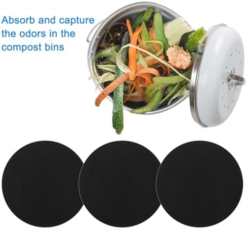 3 Pack Charcoal Filters for Compost Bucket, 6.7inch Compost Filter for Countertop Bin, Compost Pail Replacement Activated Carbon Charcoal Filters, Home Bucket Compost Bin Refill, Round - Image 7