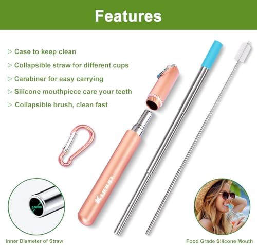 Kynup Reusable Collapsible Metal Straws, Cruise Ship Essentials (2Packs) - Image 7