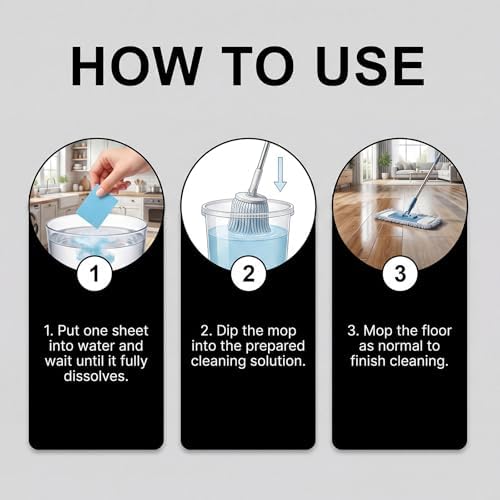 Multiple Effect The Floor Clean, FloorClean Tablets Multi Effect Floor Cleaner, 100 Piece Floor Cleaning Tablets Multi-surface Cleaner for Hardwood Laminate Tile Walls, Multi-surface Floors. (5PCS) - Image 7