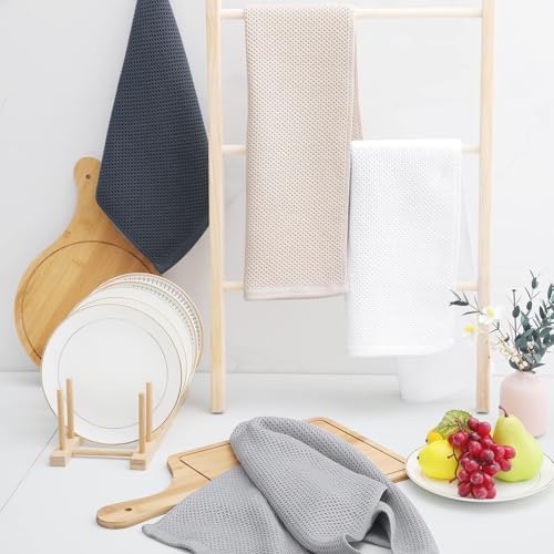 Homaxy 100% Cotton Waffle Weave Kitchen Dish Towels 24-Pack, White - Image 6