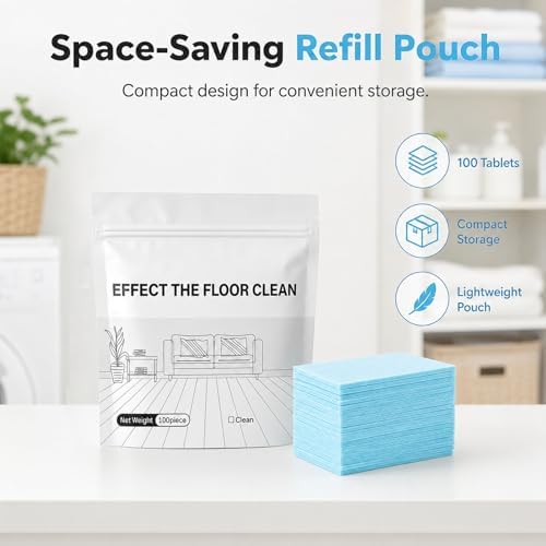 100 Piece Floor Cleaning Tablets, Multi-Surface Cleaner for Mopping, Dissolvable Floor Cleaner Refill for Hardwood Tile Laminate, Household Solution for Daily Home Care (Purple, 300Pcs) - Image 7