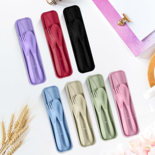 Yahenda 28 Sets Reusable Travel Utensils Set with Case Bulk, Assorted Color - Image 6