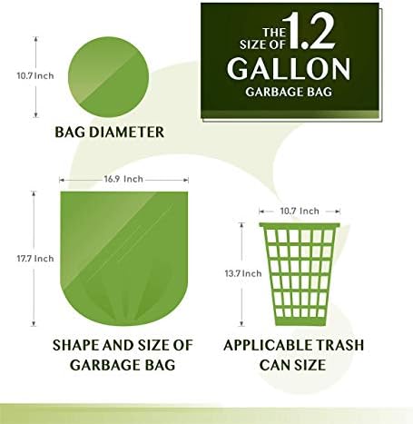 Compostable Trash Bags - FORID 1.2 Gallon Small Garbage Bags 150 Count Mini Strong Trash Can Liners 5 Liter Unscented Wastebasket Bags for Kitchen Bathroom Office Home Garbage Can (5 Rolls/Green) - Image 6
