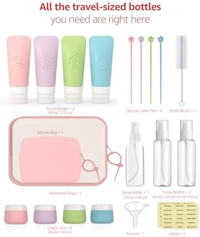 23 Pcs Travel Bottles for Toiletries,Travel Containers for Toiletries - Image 6