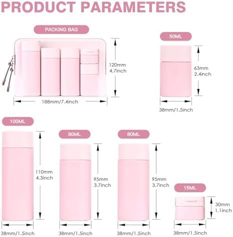 Travel Bottles for Toiletries, 5 Pack Travel Size Containers, TSA Approved Leak Proof - Silicone Toiletry Containers with Clear Bag for Shampoo, Conditioner & Lotion, Travel Essentials - Image 7