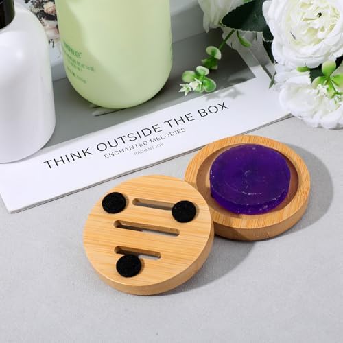 20 Pcs Round Bamboo Soap Dishes, Round Wooden Soaps Tray Soap Holder, Shampoo Bar Holders Bar Soaps Holder for Bathroom, Kitchen - Image 6