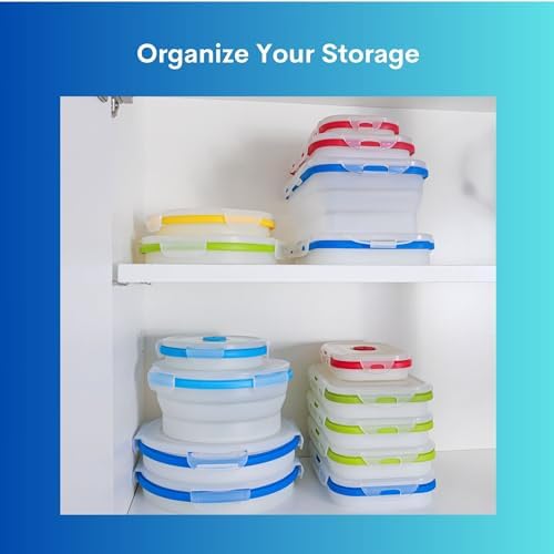 ECOBERI Collapsible Food Storage Containers with Lids, 4 Piece, 14-40 oz - Image 5