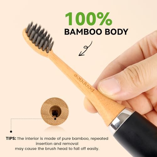 Bamboo Toothbrush Heads Compatible with Philips Sonicare, Soft Charcoal Infused Bristles, Whitening & Deep Cleaning - Image 7