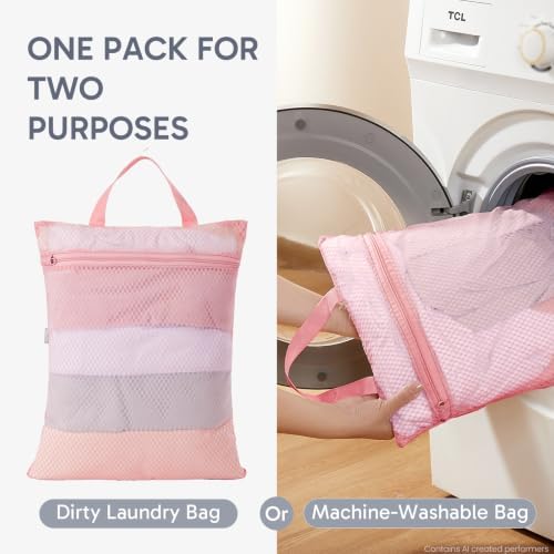 OlarHike Packing Cubes for Travel,Gifts for Women Mom,Anti-Tearing Suitcase Organizer for Luggage with Shoe & Hanging Toiletry Bag,Vacation Essentials & Accessories for Cruise Ship,10 Set,Pink - Image 6