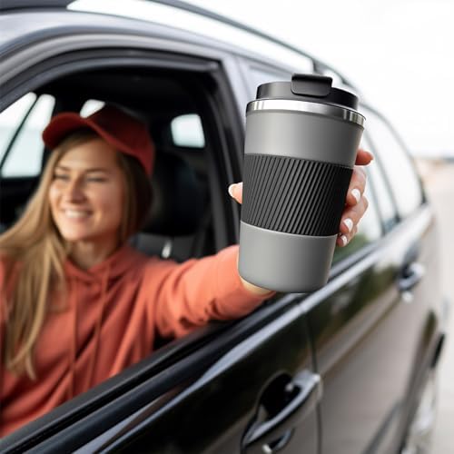 Insulated Travel Coffee Mug, Stainless Steel Coffee Cup with Leakproof Lid - Image 6