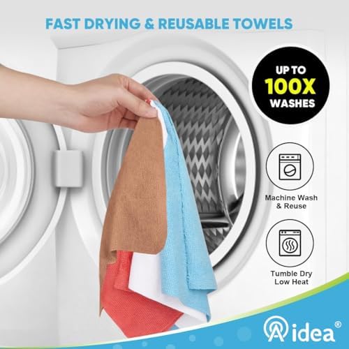AIDEA Microfiber Cleaning Cloth-330 Sheets 6 Roll,Cleaning Rags 11×9" Brown - Image 6