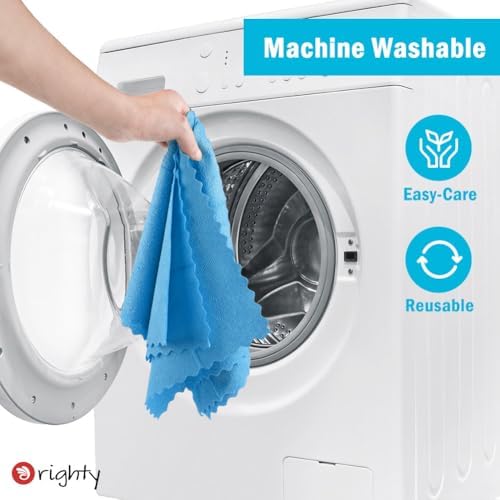 Orighty Microfiber Cleaning Cloth Bulk, 400 Pack Blue Shop Towels - Image 6