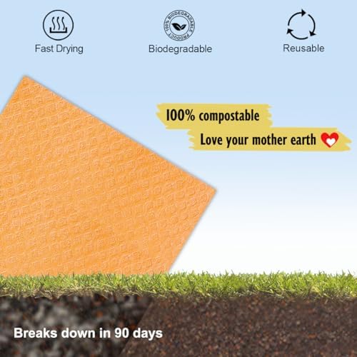 MoLKENE Swedish Dishcloths for Kitchen, 10 Pack Cellulose Sponge Cloths - Image 6