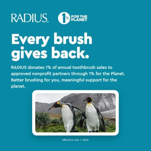 RADIUS Toothbrush Original Big Brush, BPA Free ADA Accepted - Left Hand - White Brush with White Case - Image 4