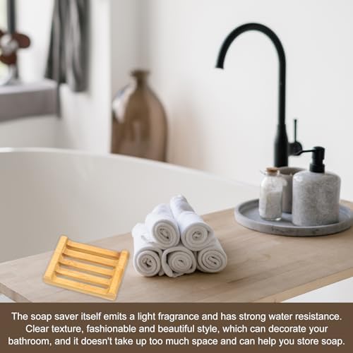 uxcell Wooden Soap Tray, 2 Pack - Wooden Soap Dish, Natural Bamboo Soap Holder, Soap Saver Tray Self Draining for Shower, Bathroom, Bathtub, Kitchen Sink - Image 6