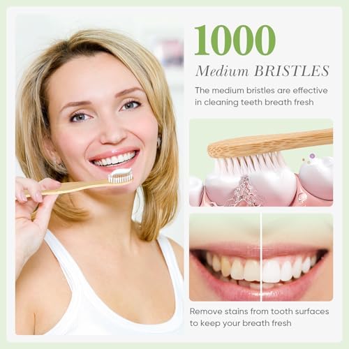 10 PCS Bamboo Toothbrushes Pack, Natural & Eco-Friendly Wooden Toothbrush - Image 7