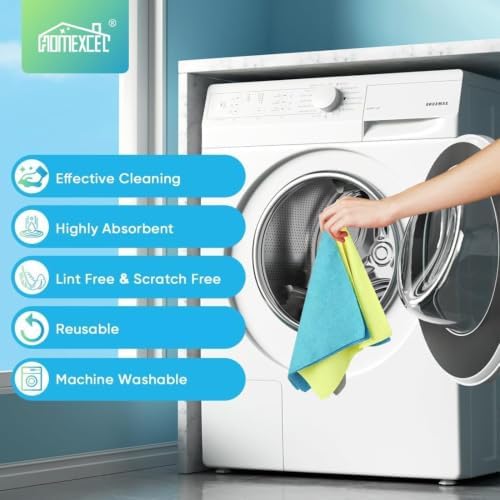 HOMEXCEL Microfiber Cleaning Cloth 100 PK, Towels for Cars, Cleaning Rags - Image 7