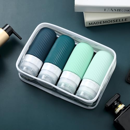 Mrsdry Travel Bottles for Toiletries, Tsa Approved 2oz Travel Bottles, BPA Free Leak Proof Travel Size Toiletry Containers, Refillable Travel Accessories with Toiletry Bag for Shampoo Liquid (4 Pack) - Image 7