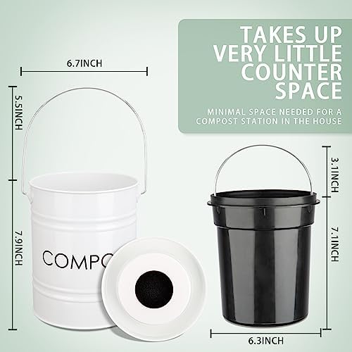 MUMTOP Compost Bin for Kitchen Countertop,1.3 Gal Metal Compost Container - Image 6