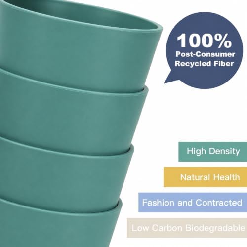 Wrova Wheat Straw Cups 6 PCS Good Alternative to Plastic Reusable Cups 12 oz Unbreakable Drinking Cup Reusable Dishwasher Safe Water Plastic Glasses Green - Image 7