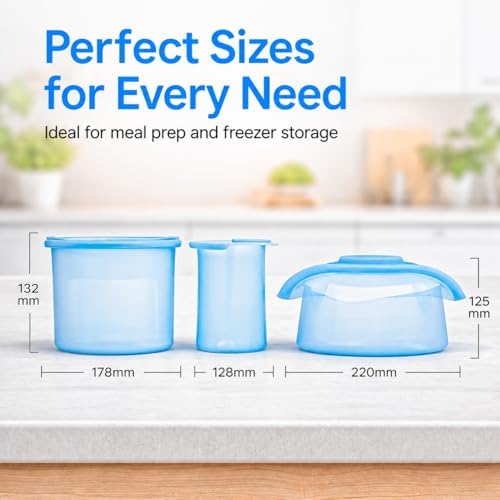 Luviora Reusable Silicone Food Storage Bags, 5 Pack Leakproof Bags - Image 7
