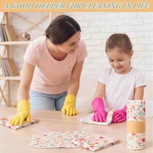 Redbaker 18 Pcs 18 Pcs Reusable Paper Towel for Kitchen,Vintage Flower - Image 7