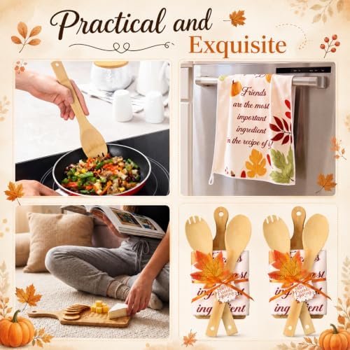 Geelin 31 Pcs Friendsgiving Gifts Bamboo Cutting Board Towels Spoons - Image 7