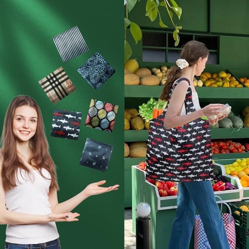 Foldable Reusable Shopping Bags,6 Pack Heavy Duty Tote for Grocery - Image 6