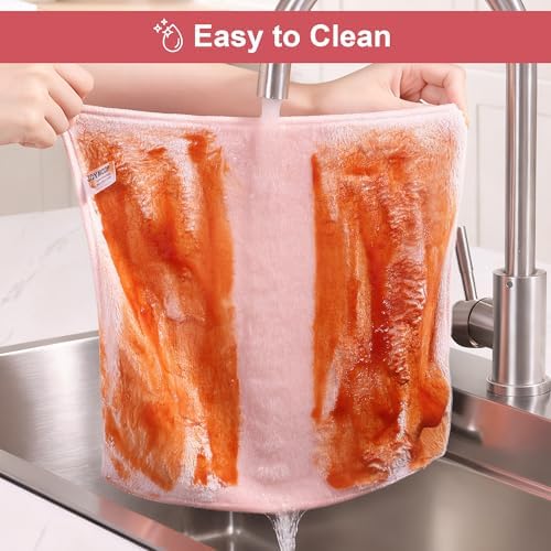 JOYMOOP Microfiber Cleaning Cloth, 18 Piece Set, Medium, Pink - Image 6