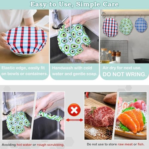 5Pcs Reusable Beeswax Elastic Bowl Covers for Bread Proofing and Food Cover - Image 6