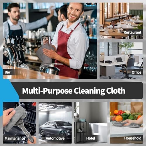 FIXSMITH Grey Microfiber Cleaning Cloth -Pack of 24, Highly Absorbent Cleaning Rags, 16"X12" All Purpose Cleaning Towels for Housekeeping, Kitchen, Car, Lint Free and Reusable Microfiber Towels - Image 7