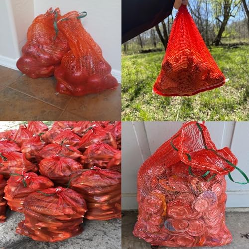 15 Pack 10 lb Mesh Onion Bags, 10"×18" Mesh Produce Bags Hanging Reusable Breathable Vegetable Storage Net Bags with Drawstring for Onions Potatoes Citrus Crawfish - Image 6