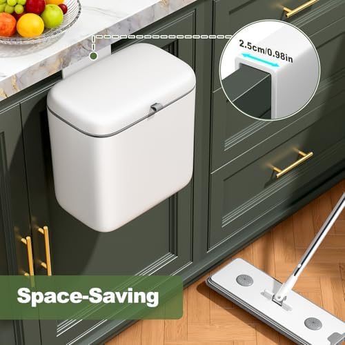 CTIME Compost Bin Kitchen 1.8 Gallon, Hanging Small Trash Can - Image 7