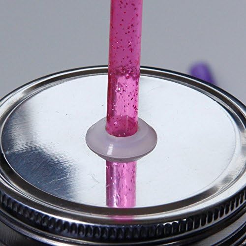 Dakoufish BPA-Free 12 Piece 11 Inch Reusable Clear Plastic Glitter Sparkle Drinking Straw Plus one Cleaning Brush (Rose,11inch) - Image 7