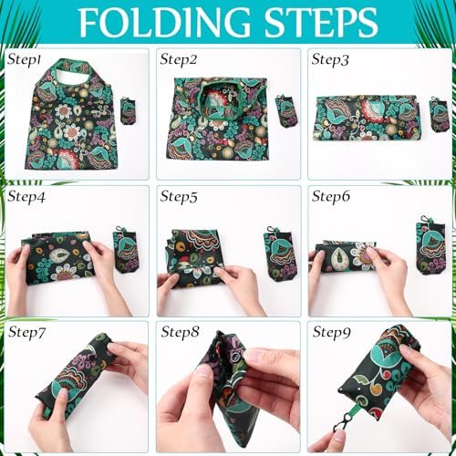 Paterr 46 Pcs Foldable Reusable Grocery Bags Bulk Machine Washable Waterproof Shopping Bags Packable Grocery Tote Pouches - Image 6