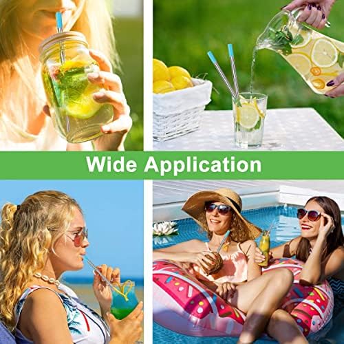 Kynup 4Packs Reusable Straws, Metal Straw with Silicon, Travel Drinking Straws with Case, Keychain, Cleaning Brushes, Silicon Pcs Perfect for Travel, Gifts (20 PCS) Blue-Black-Silver-Turquoise - Image 7