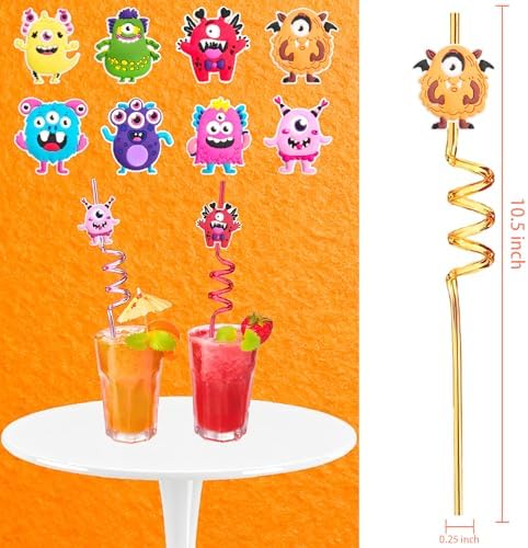 24 Reusable Monster Silly Crazy Straws for Kids School Birthday Party Favor - Image 6